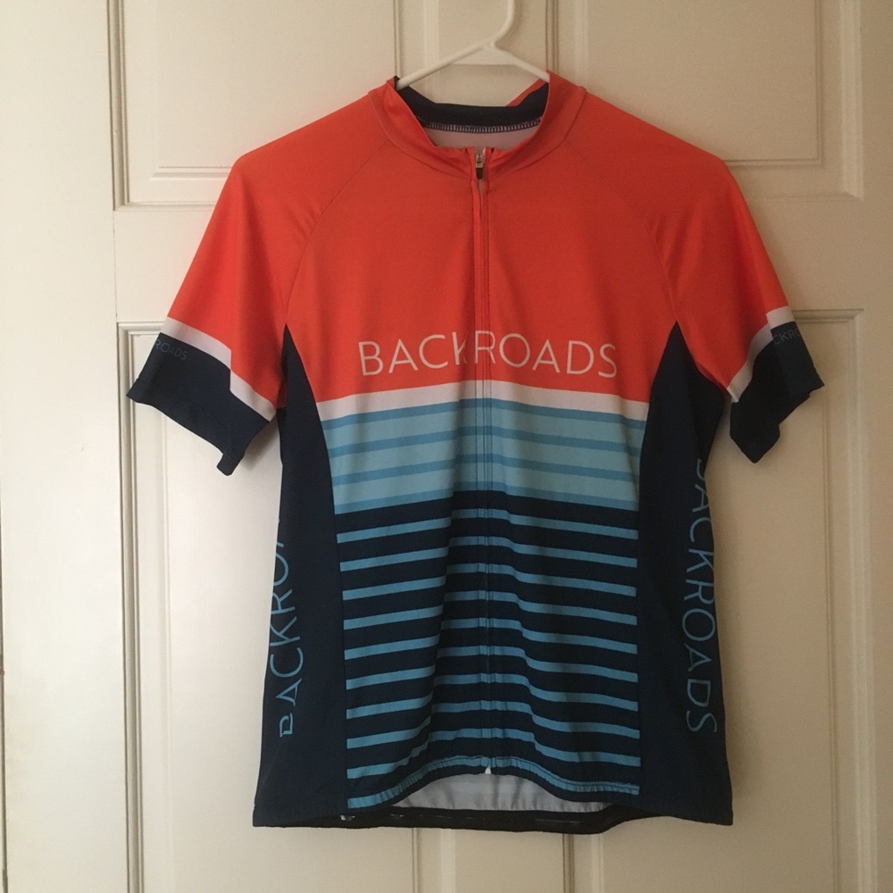 Women’s (S) Cycling Jersey Shirt Short Sleeve Back Pockets 1/4 Zipper Top Garnau